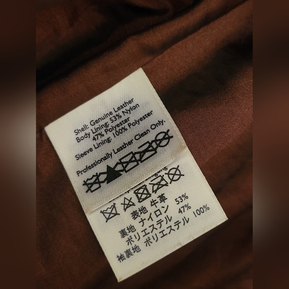 Eddie Bauer Cognac Camel Quilted Leather Jacket M Vintage Genuine Leather - Picture 13 of 13